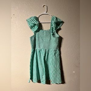 Green checkered dress